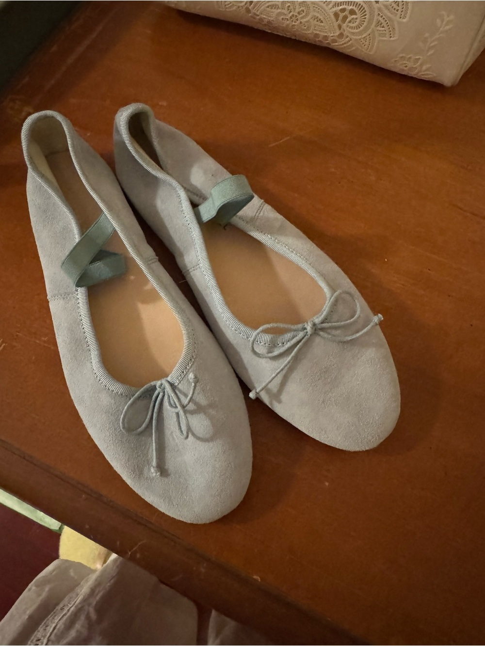 Loeffler Randall Light Blue Suede Ballet Flats